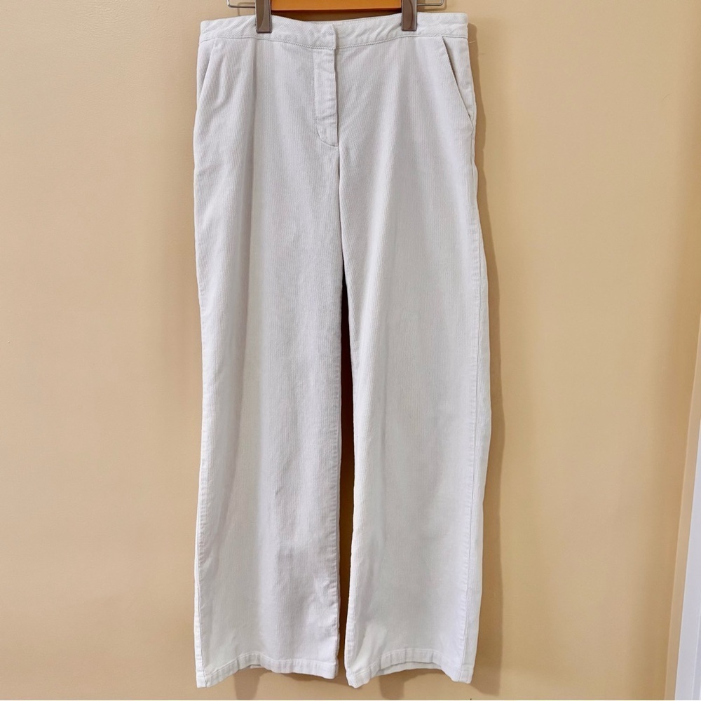 Laura Ashley| Classic Ivory Wide Leg Corduroy Pants Sz 8